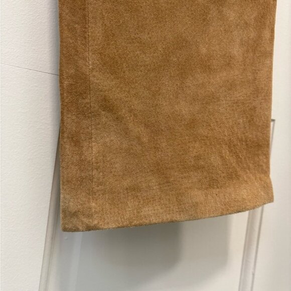 Yvonne Marie Women’s Suede Leather Pants Tan Genuine Leather Western Cowgirl - Picture 8 of 14